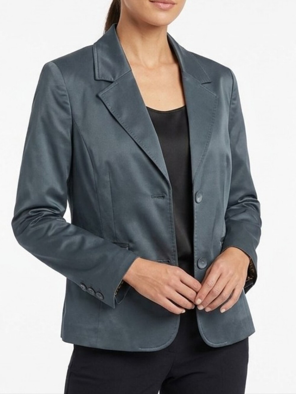 Live a Little Blazer Chic Gray-Green Size 2X